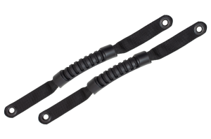 Jeep Wrangler Rubicon Grab Handles - A-Pillar & Sound Bar - Fishbone Offroad - Molded Rubber - Black - `07-`18